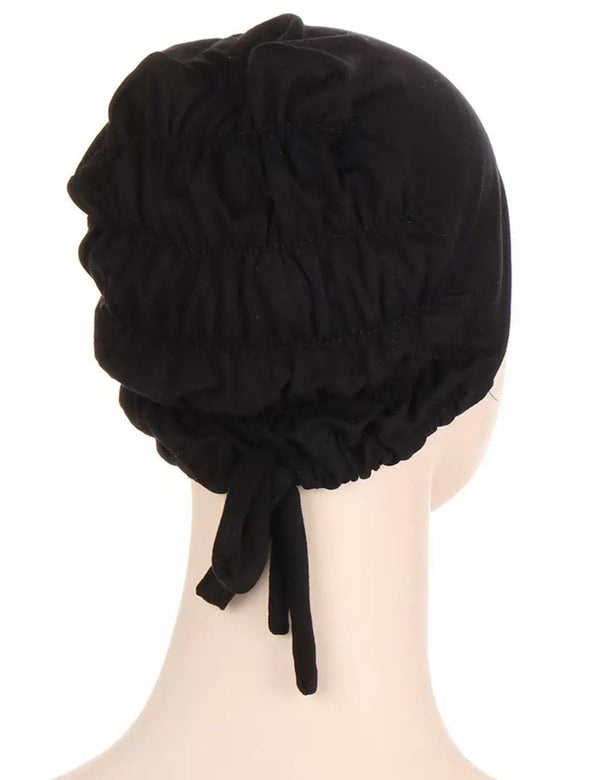 Hijabsandstuff Bonnet Bonnet - Black Handmade Luxury Fashion Women Headwrap