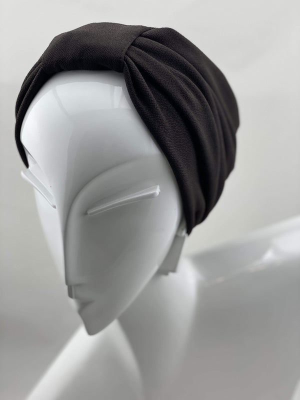 Hijabsandstuff TURBAN BASICS Turban Jersey - Plain Chocolate Handmade Luxury Fashion Women Headwrap