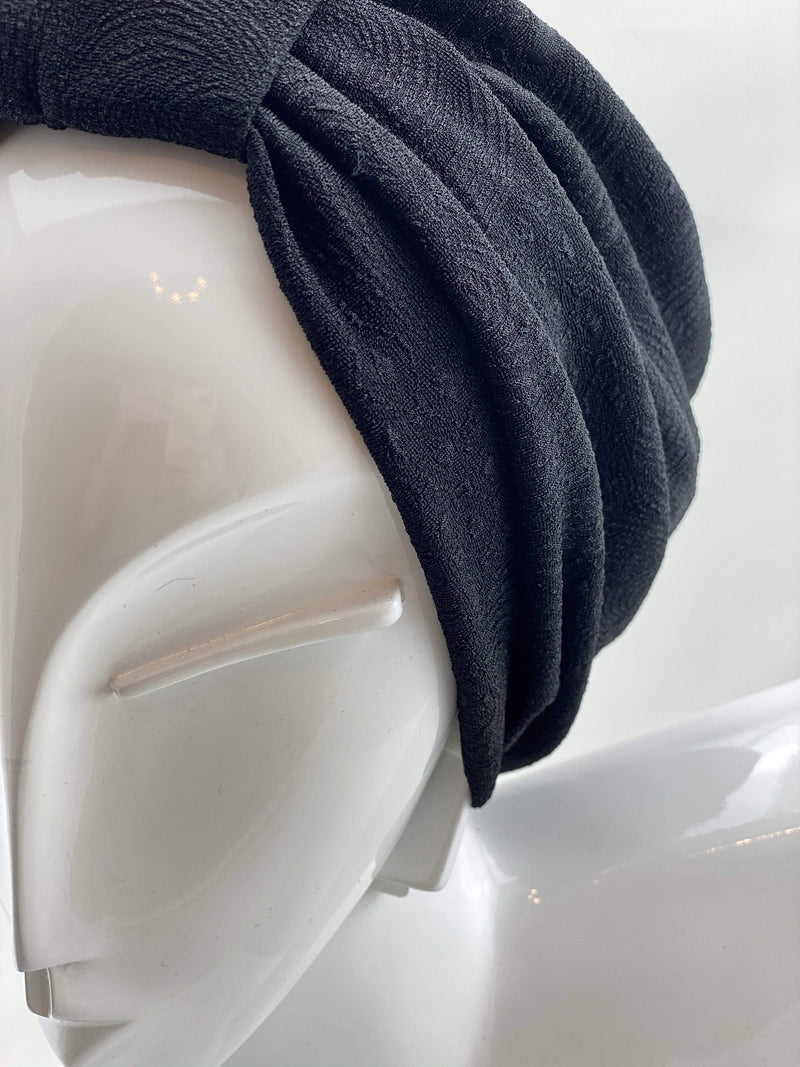 Hijabsandstuff TURBAN BASICS Turban Jersey - Printed Black Handmade Luxury Fashion Women Headwrap