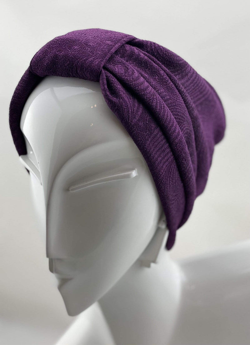 Hijabsandstuff TURBAN BASICS Turban Jersey - Printed Lilac Handmade Luxury Fashion Women Headwrap