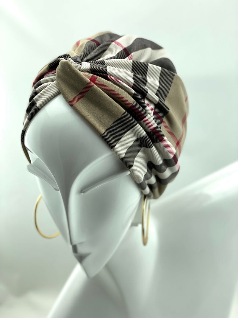 Hijabsandstuff Turban Cross front Turban Jersey - Geometric Handmade Luxury Fashion Women Headwrap