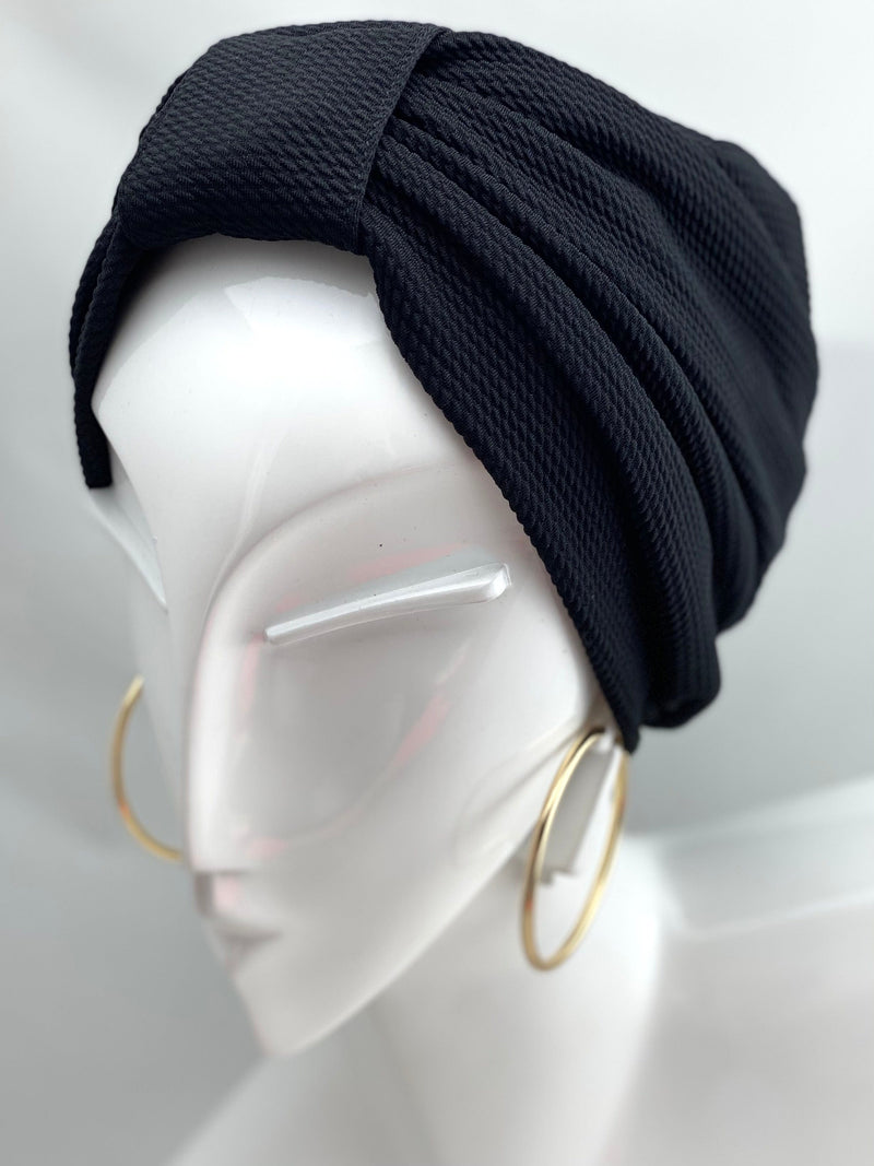 Hijabsandstuff Turban Turban Basic - Black Handmade Luxury Fashion Women Headwrap