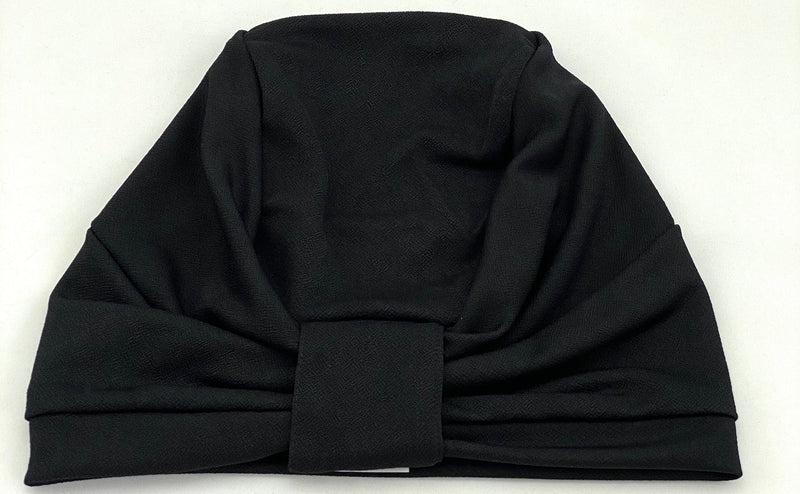 Hijabsandstuff Turban Turban Jersey - Black Plain Handmade Luxury Fashion Women Headwrap
