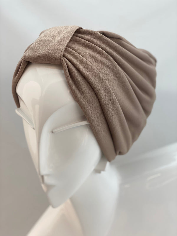 Hijabsandstuff Turban Turban Jersey - Tan Handmade Luxury Fashion Women Headwrap