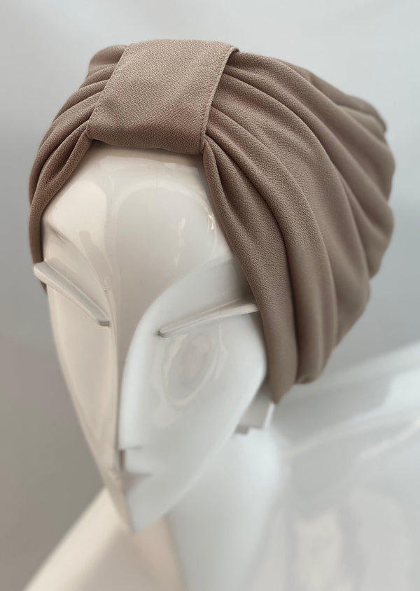 Hijabsandstuff Turban Turban Jersey - Tan Handmade Luxury Fashion Women Headwrap