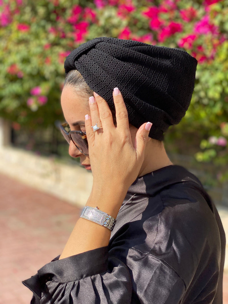 Hijabsandstuff Turban Turban New Basic - Black Handmade Luxury Fashion Women Headwrap