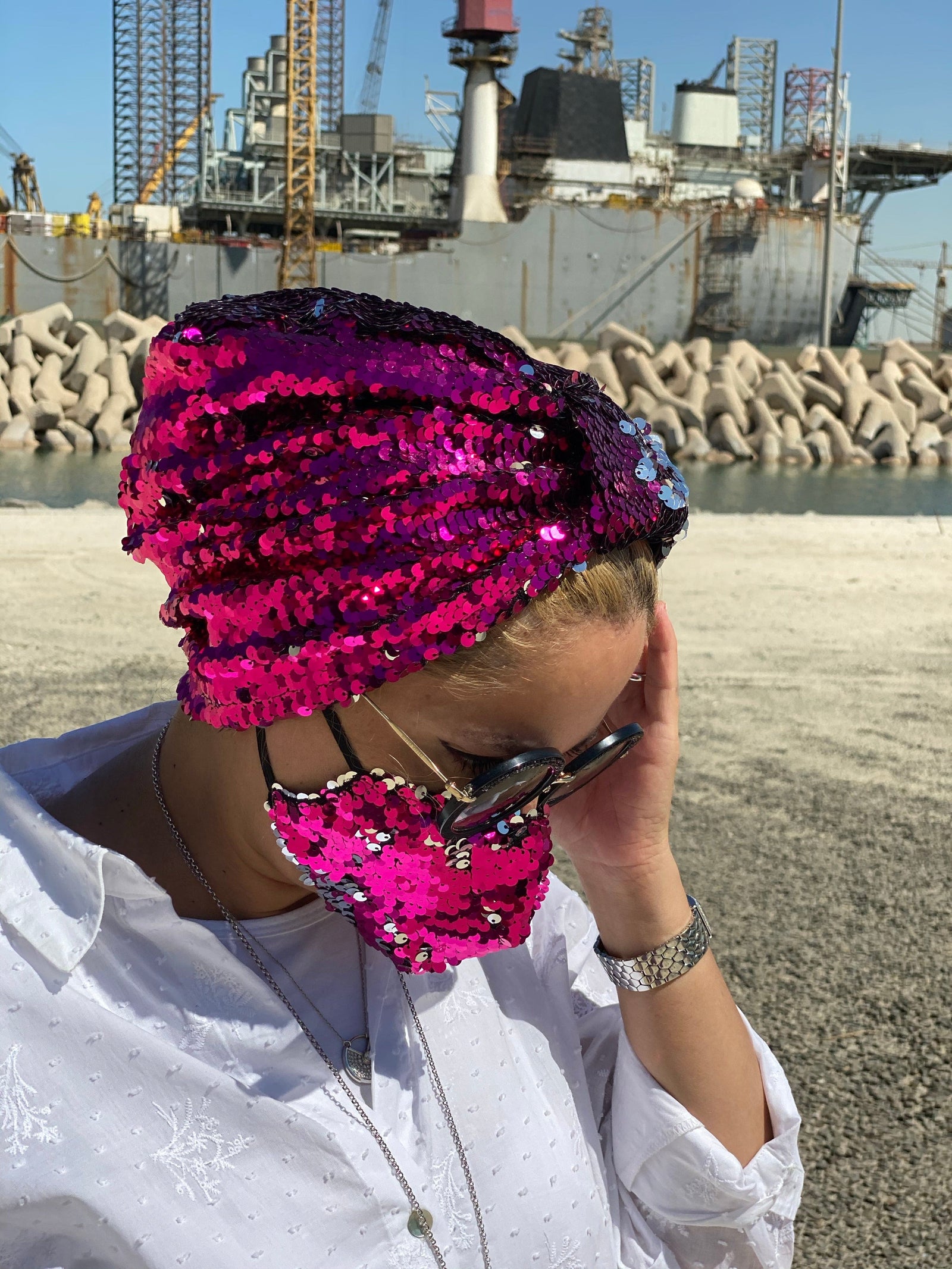 Glamourpuss sequin Kokin turban Glitter Turban - Etsy main image 2