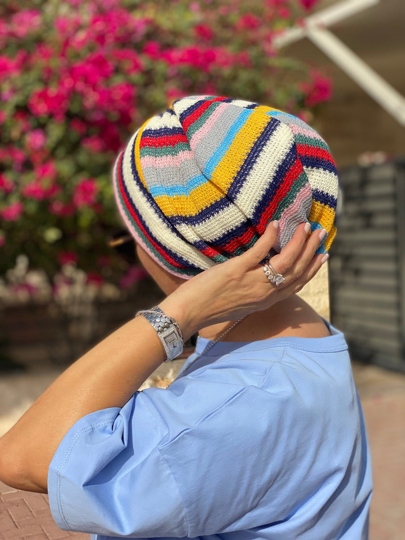 TurbansStuff Beanie Beanie - New Knit  (Designer Mask Included) Handmade Luxury Fashion Women Headwrap