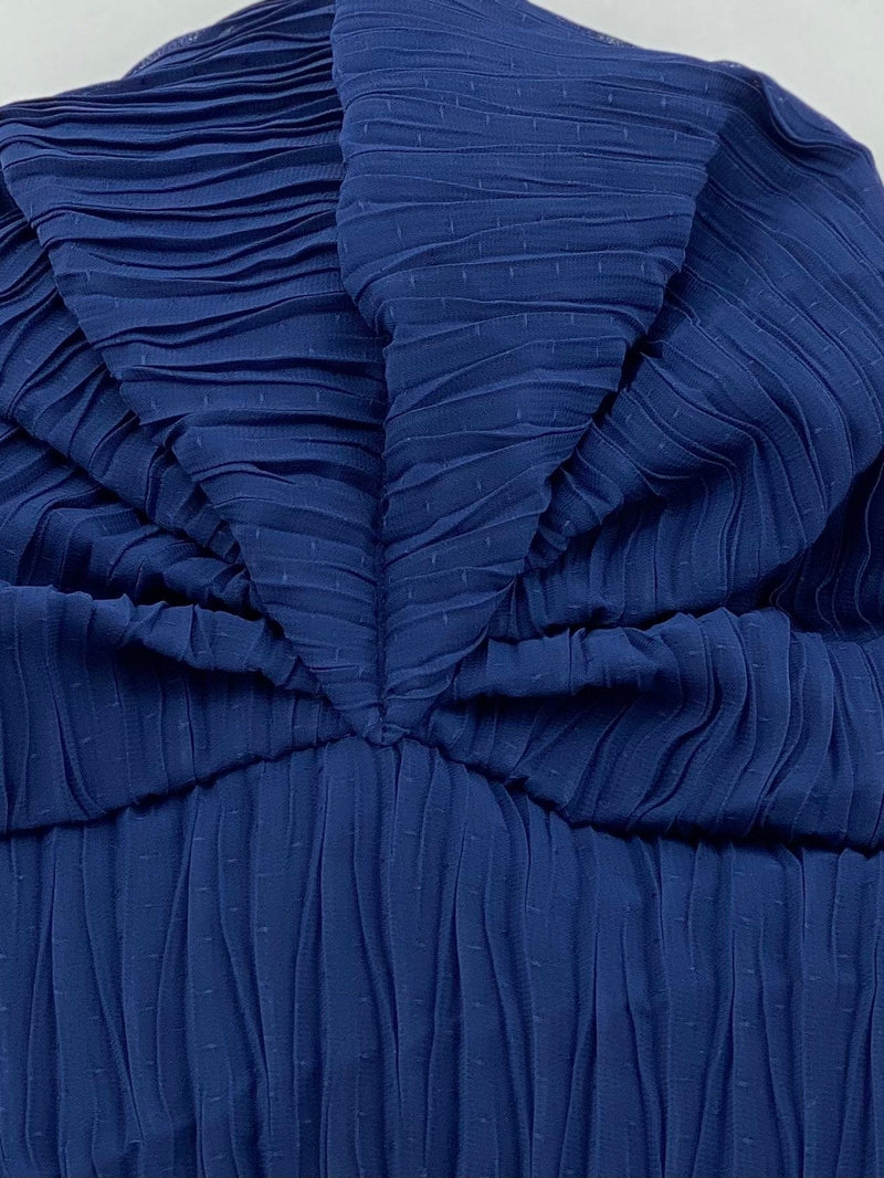 TurbansStuff Beanie Beanie Pleated Chiffon - Navy blue Handmade Luxury Fashion Women Headwrap
