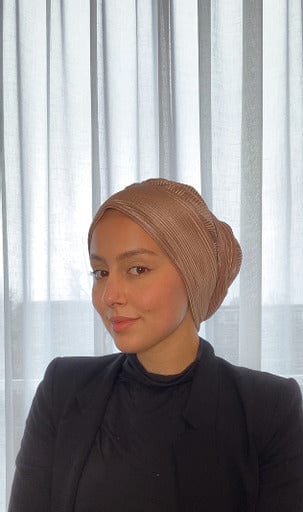 TurbansStuff Beanie Beanie Wrap - khaki (Designer Mask Included) Handmade Luxury Fashion Women Headwrap
