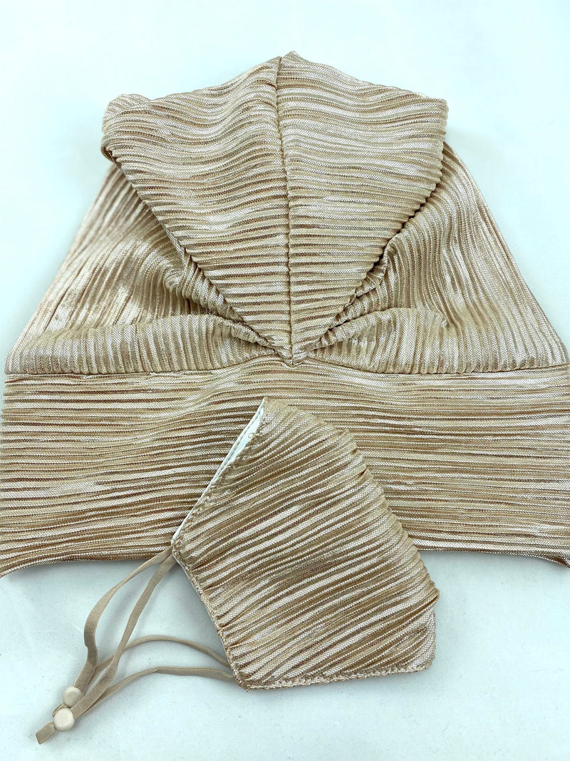 TurbansStuff Beanie Metallic Beanie - Nude Gold ( last piece ) Handmade Luxury Fashion Women Headwrap