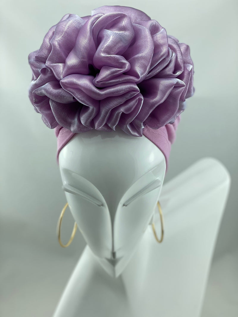 TurbansStuff Cap Volumizing Scrunchie Cap - Purple Handmade Luxury Fashion Women Headwrap