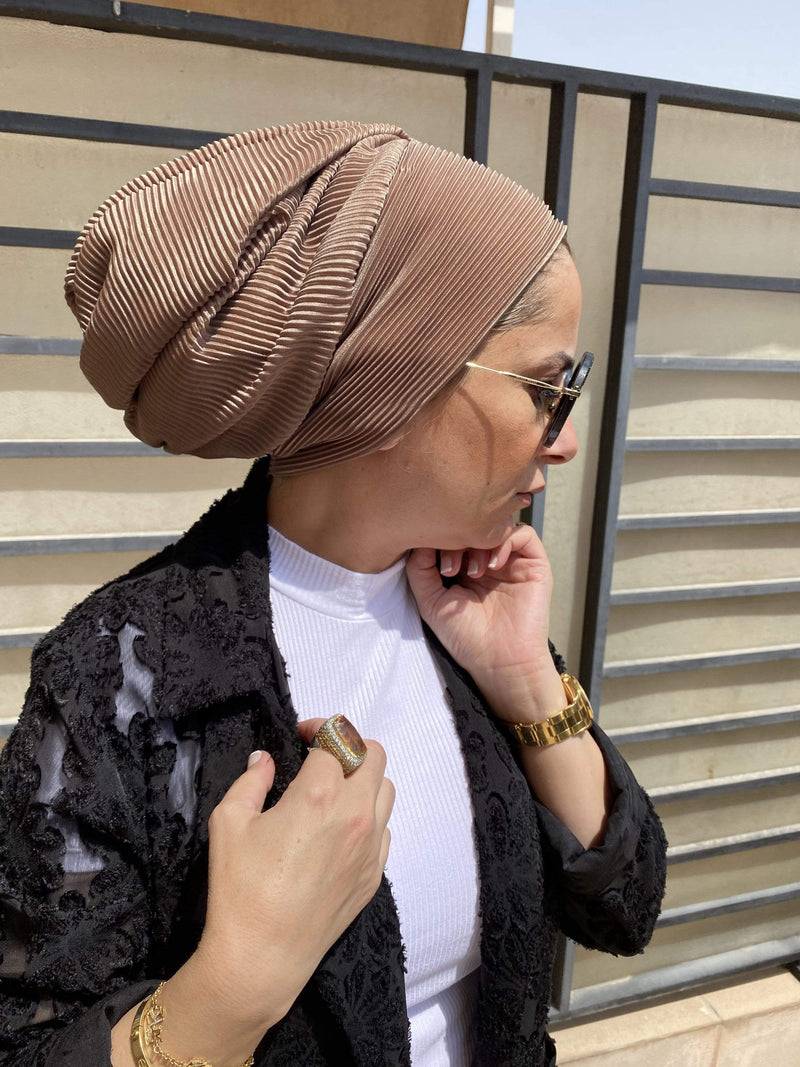TurbansStuff Turban beanie Beanie - Khaki Handmade Luxury Fashion Women Headwrap