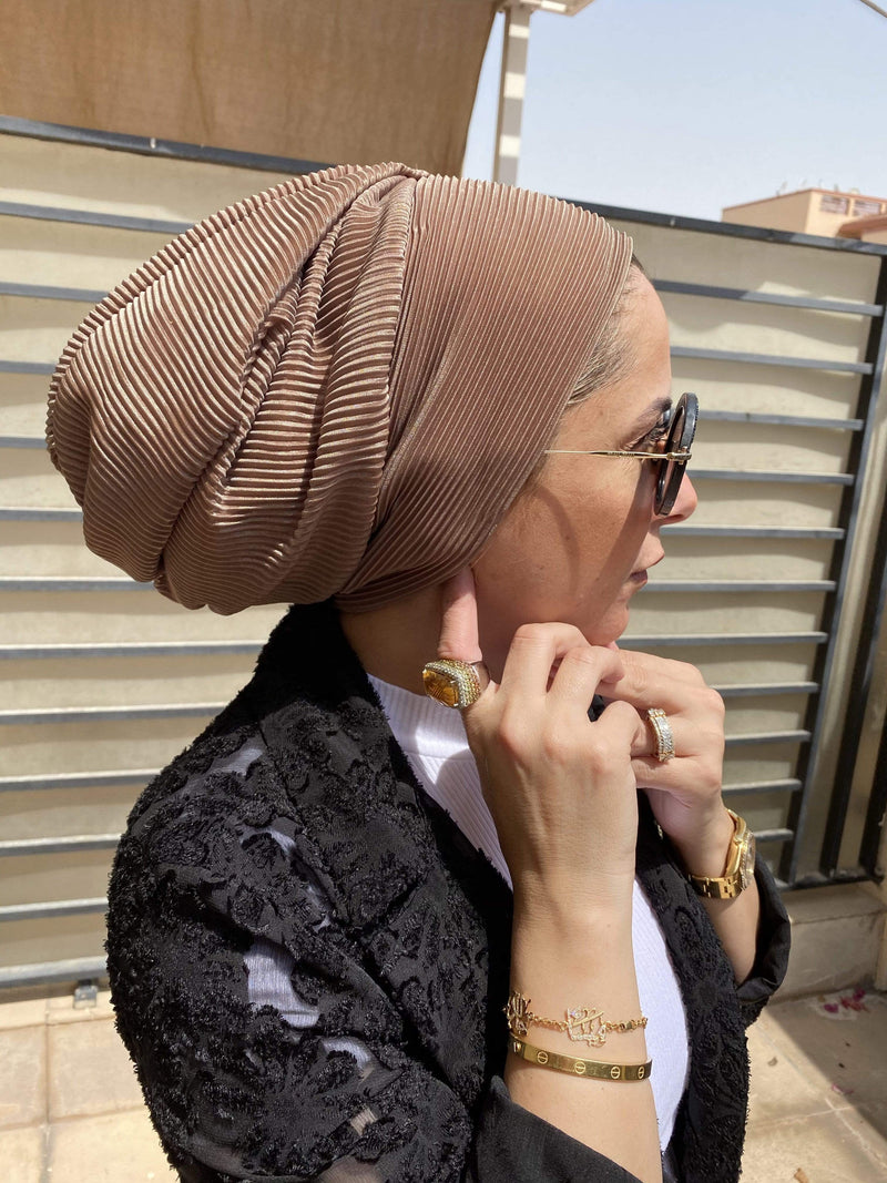 TurbansStuff Turban beanie Beanie - Khaki Handmade Luxury Fashion Women Headwrap