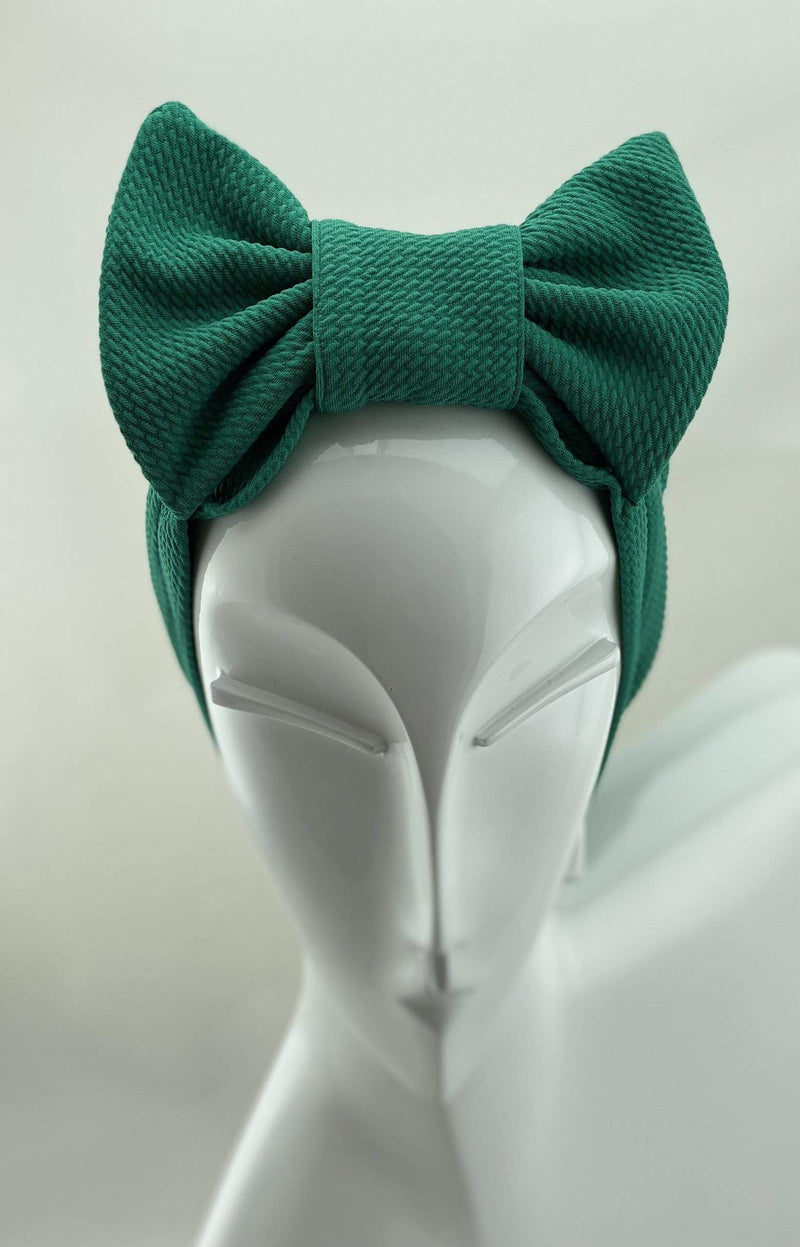 TurbansStuff TURBAN BOW Turban Bow - Green Handmade Luxury Fashion Women Headwrap
