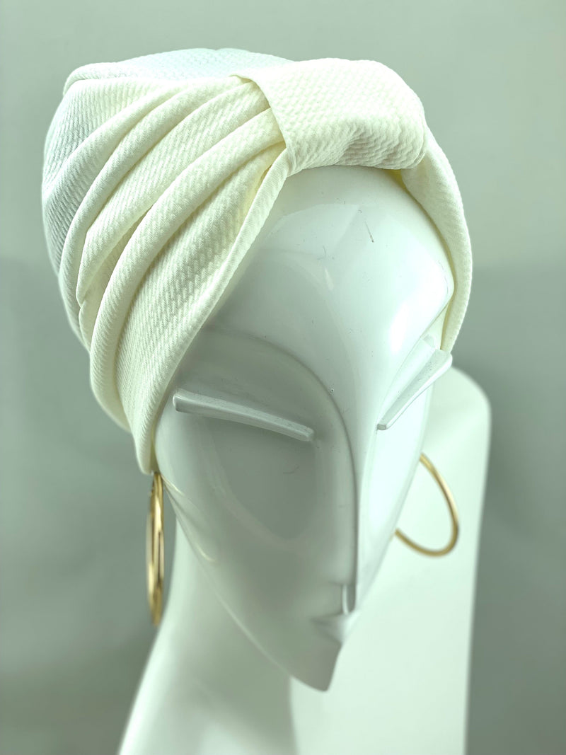 TurbansStuff Turban Turban Basic - Off White Handmade Luxury Fashion Women Headwrap