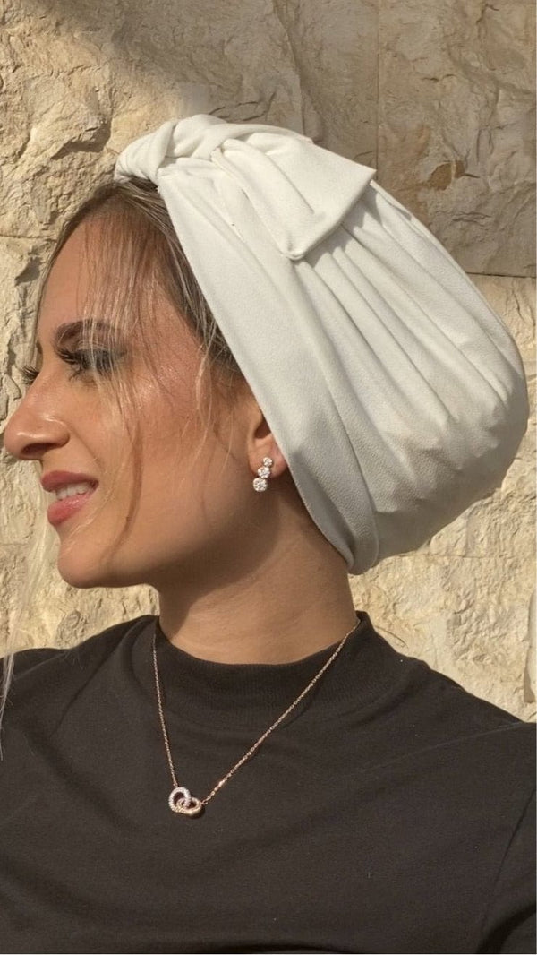 TurbansStuff Turban Turban Bow - Sugar - Soft jersey Handmade Luxury Fashion Women Headwrap