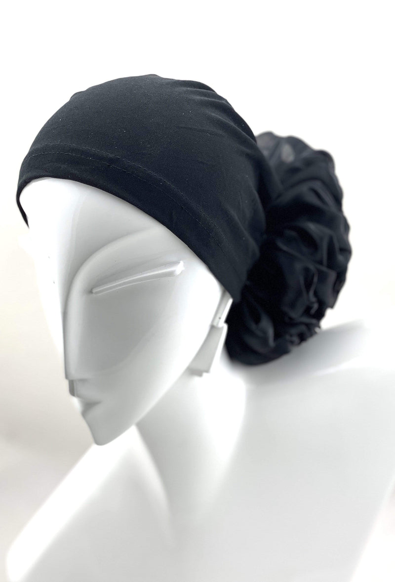 Volumizing Scrunchie Cap Black – Turbansstuff - Main Image