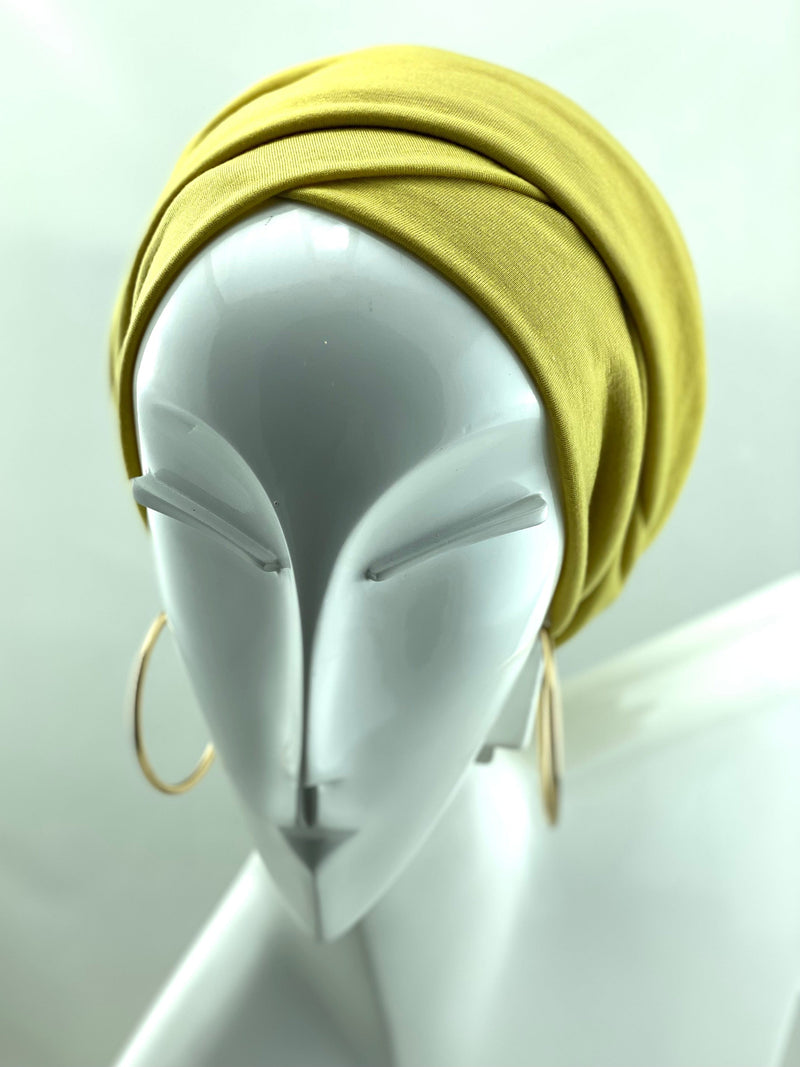 TurbansStuff Wrap Wrap  - Mustard Handmade Luxury Fashion Women Headwrap