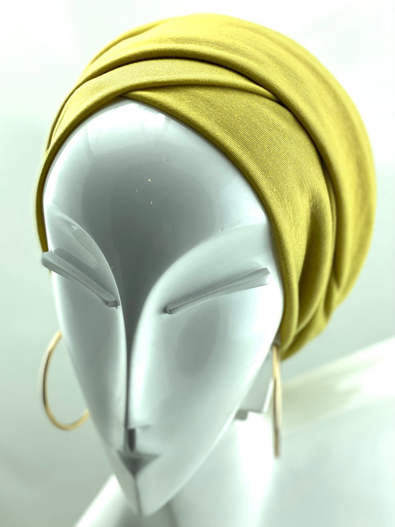TurbansStuff Wrap Wrap  - Mustard Handmade Luxury Fashion Women Headwrap