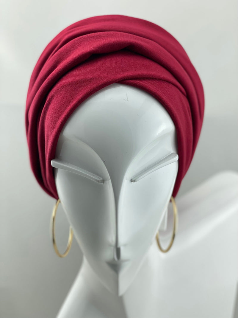 TurbansStuff Wrap Wrap  - Red Handmade Luxury Fashion Women Headwrap